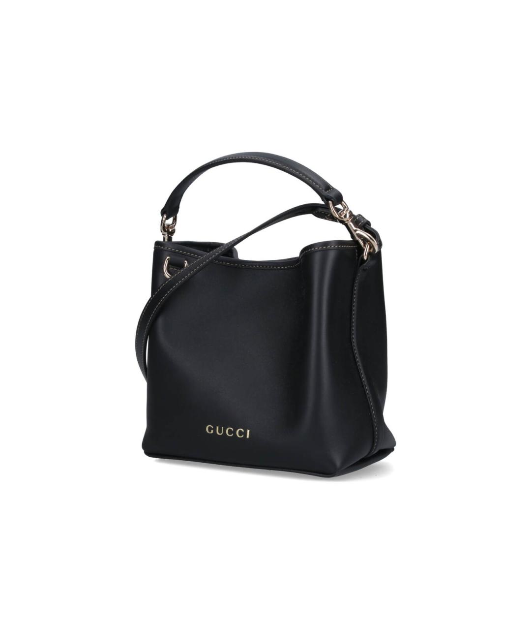 GUCCI Черная кожаная сумка тоут, фото 2