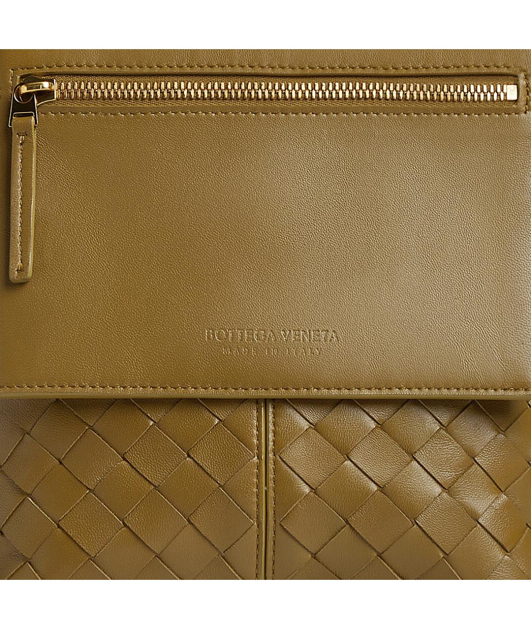 BOTTEGA VENETA Коричневая кожаная юбка миди, фото 5