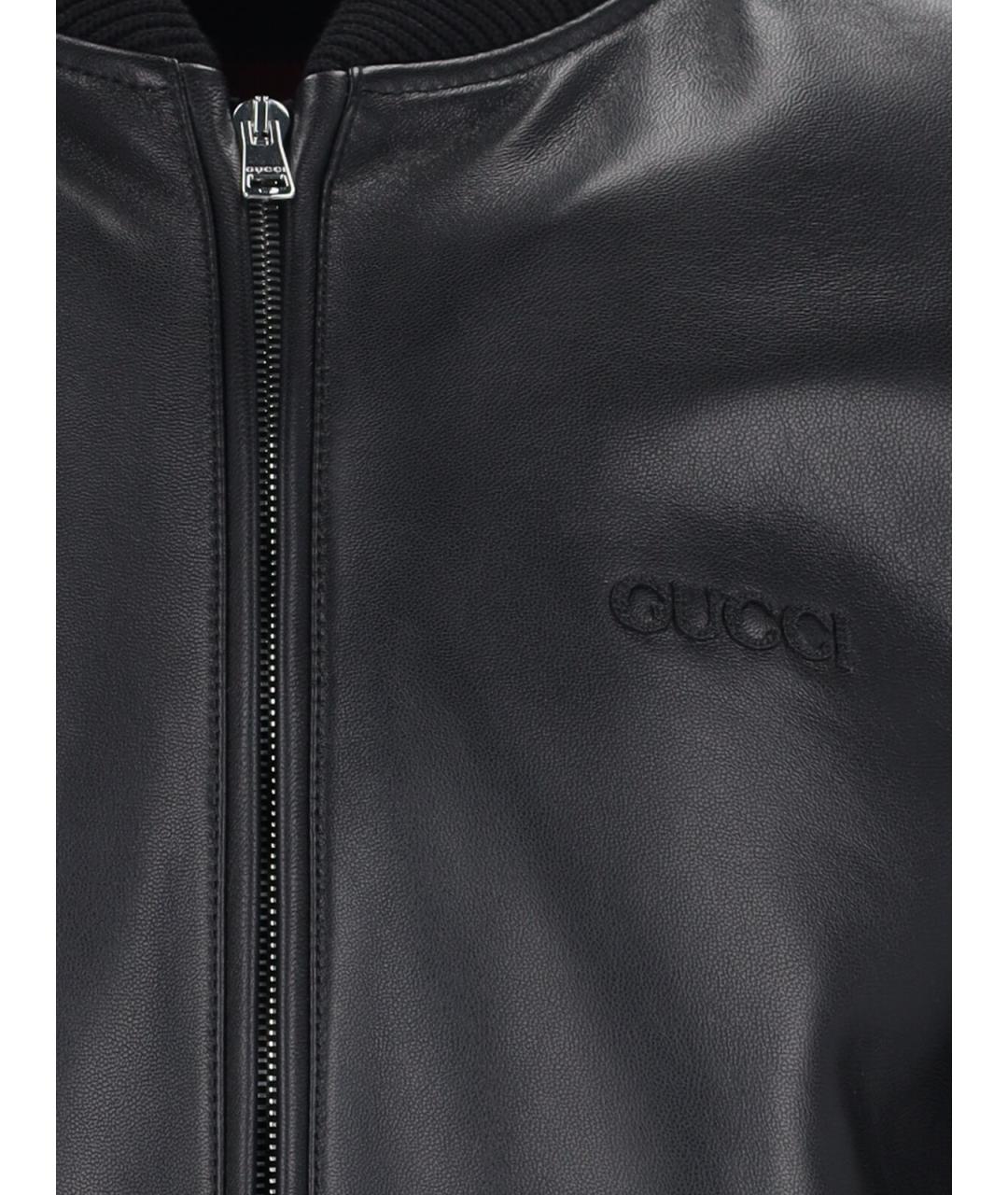 GUCCI Черная кожаная куртка, фото 4