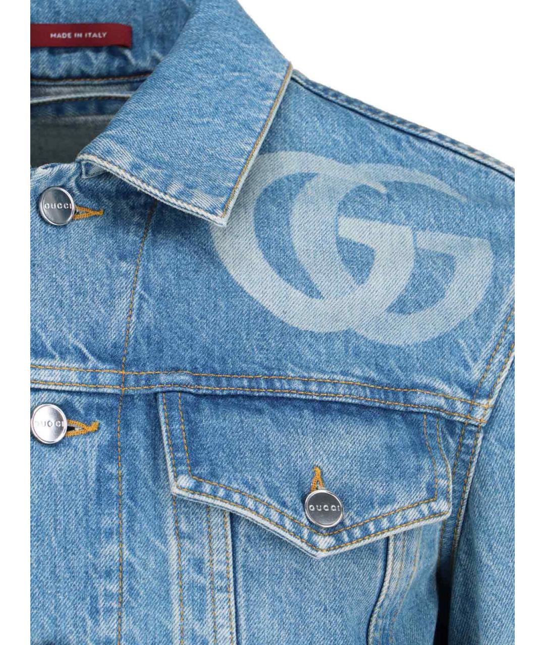 GUCCI Синяя хлопковая куртка, фото 4