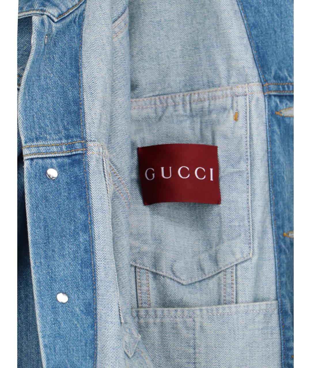 GUCCI Синяя хлопковая куртка, фото 5