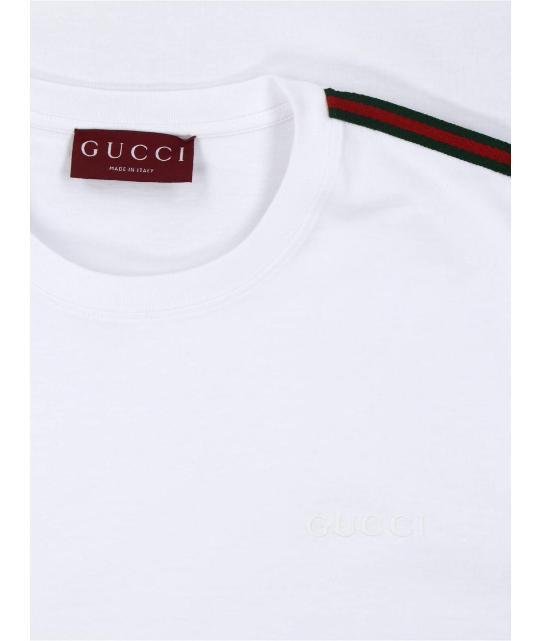 GUCCI Белая хлопковая футболка, фото 3