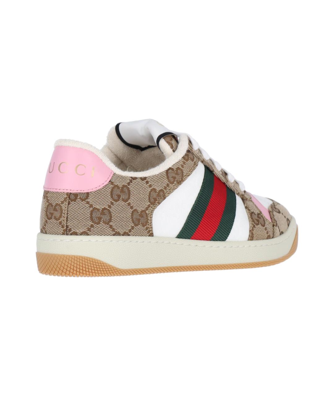 GUCCI Бежевые синтетические кеды, фото 4