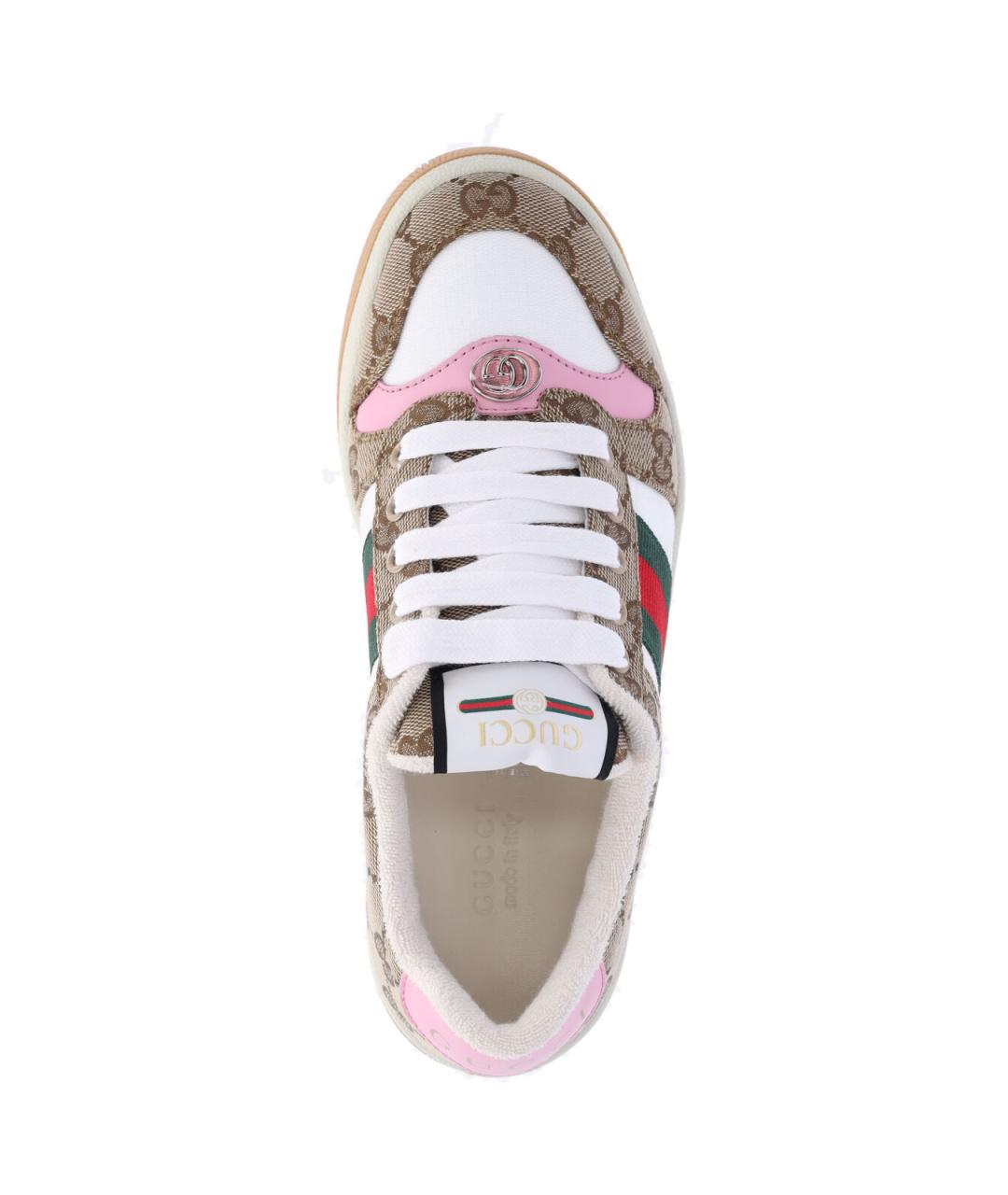 GUCCI Бежевые синтетические кеды, фото 5