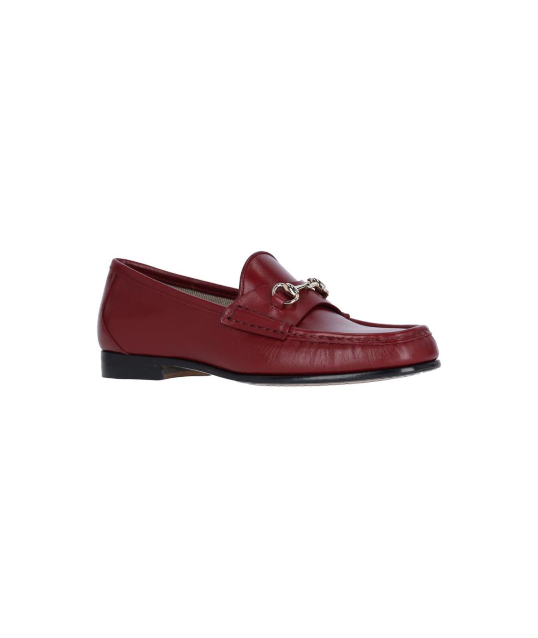 GUCCI Бордовые кожаные лоферы, фото 2