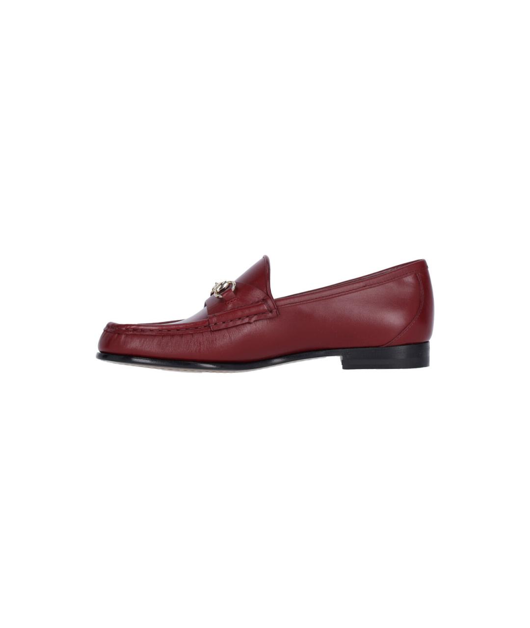 GUCCI Бордовые кожаные лоферы, фото 3