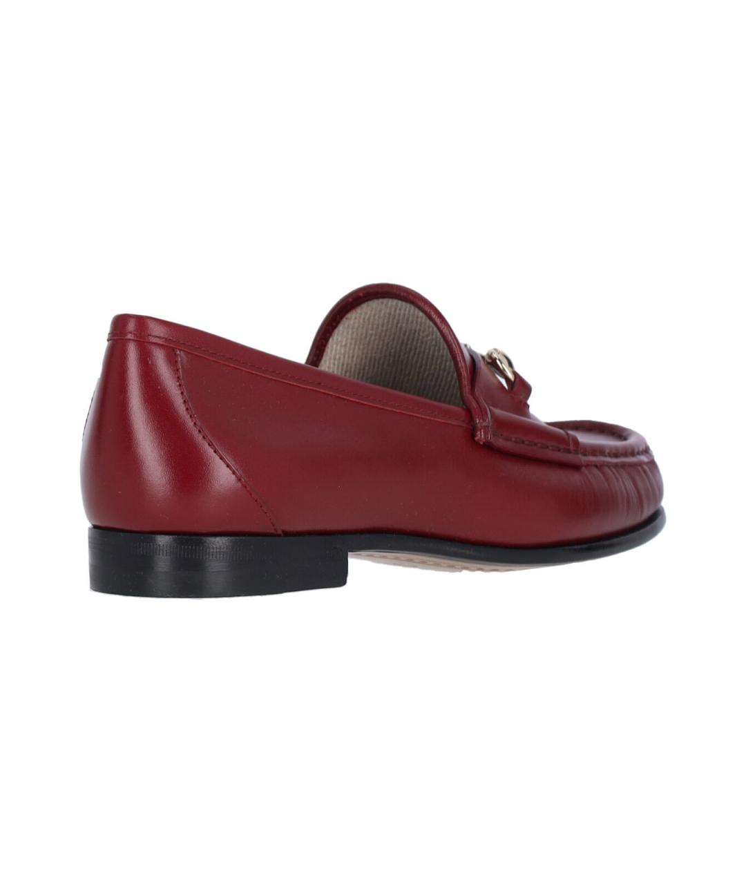 GUCCI Бордовые кожаные лоферы, фото 4