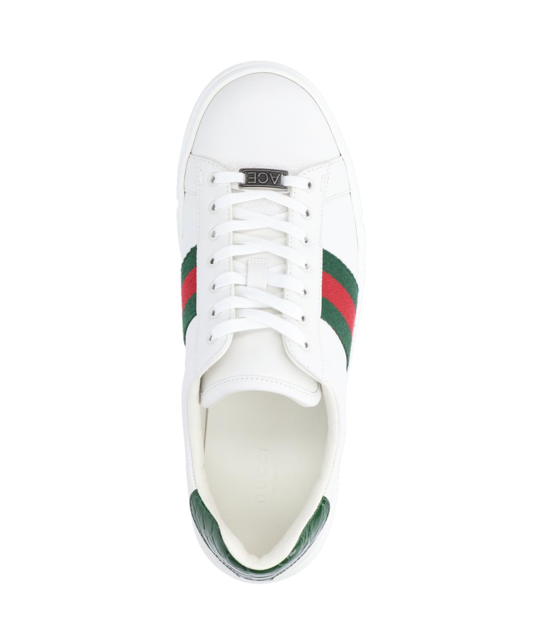 GUCCI Белые кожаные кеды, фото 5