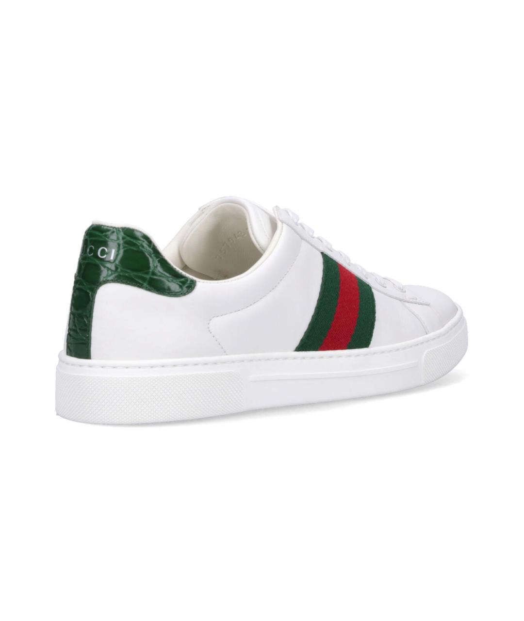 GUCCI Белые кожаные кеды, фото 4
