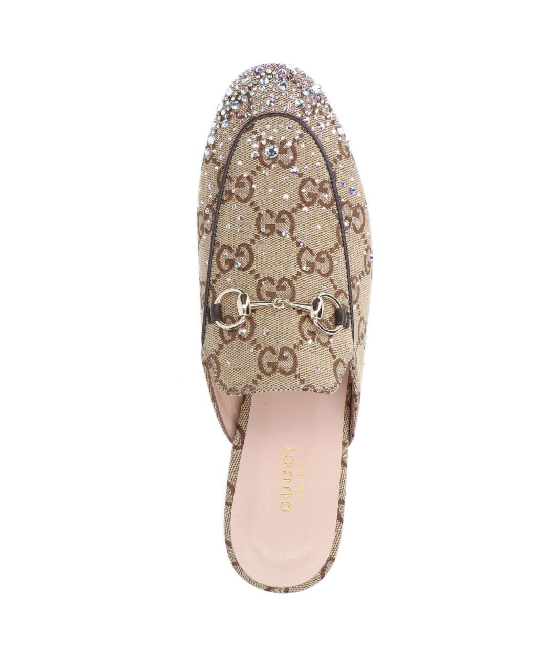 GUCCI Бежевые текстильные мюли, фото 5