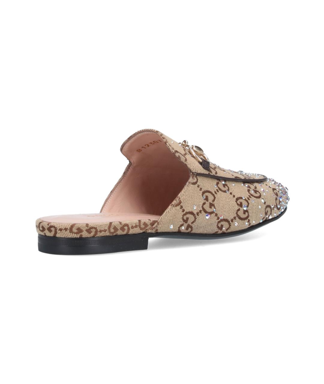 GUCCI Бежевые текстильные мюли, фото 4
