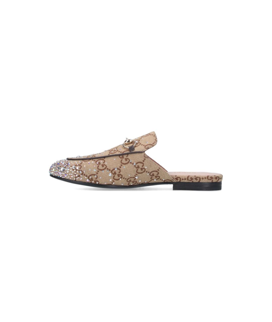 GUCCI Бежевые текстильные мюли, фото 3