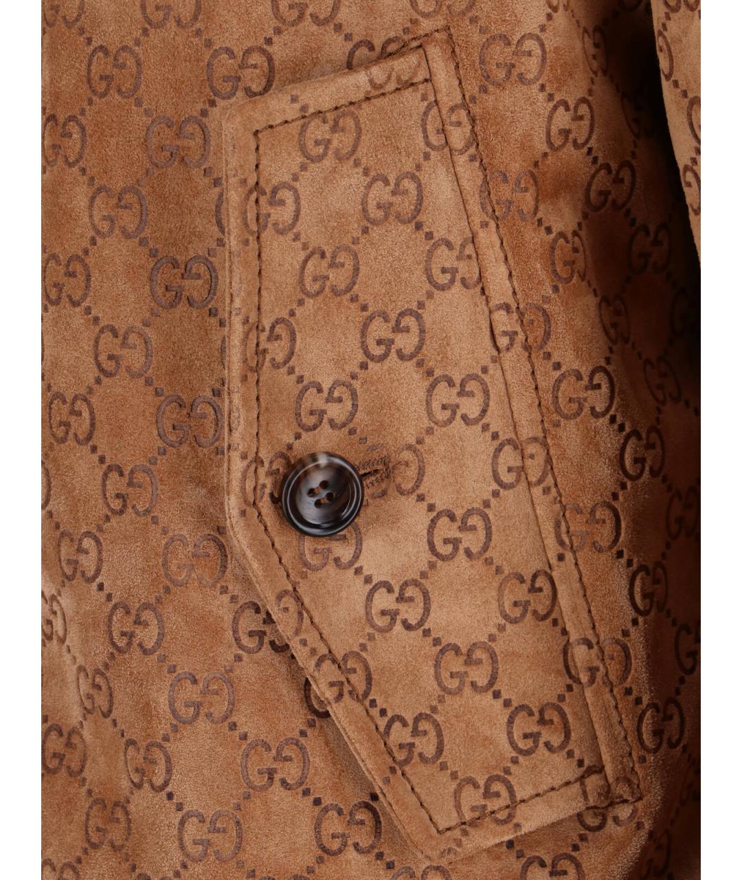 GUCCI Коричневая кожаная куртка, фото 3