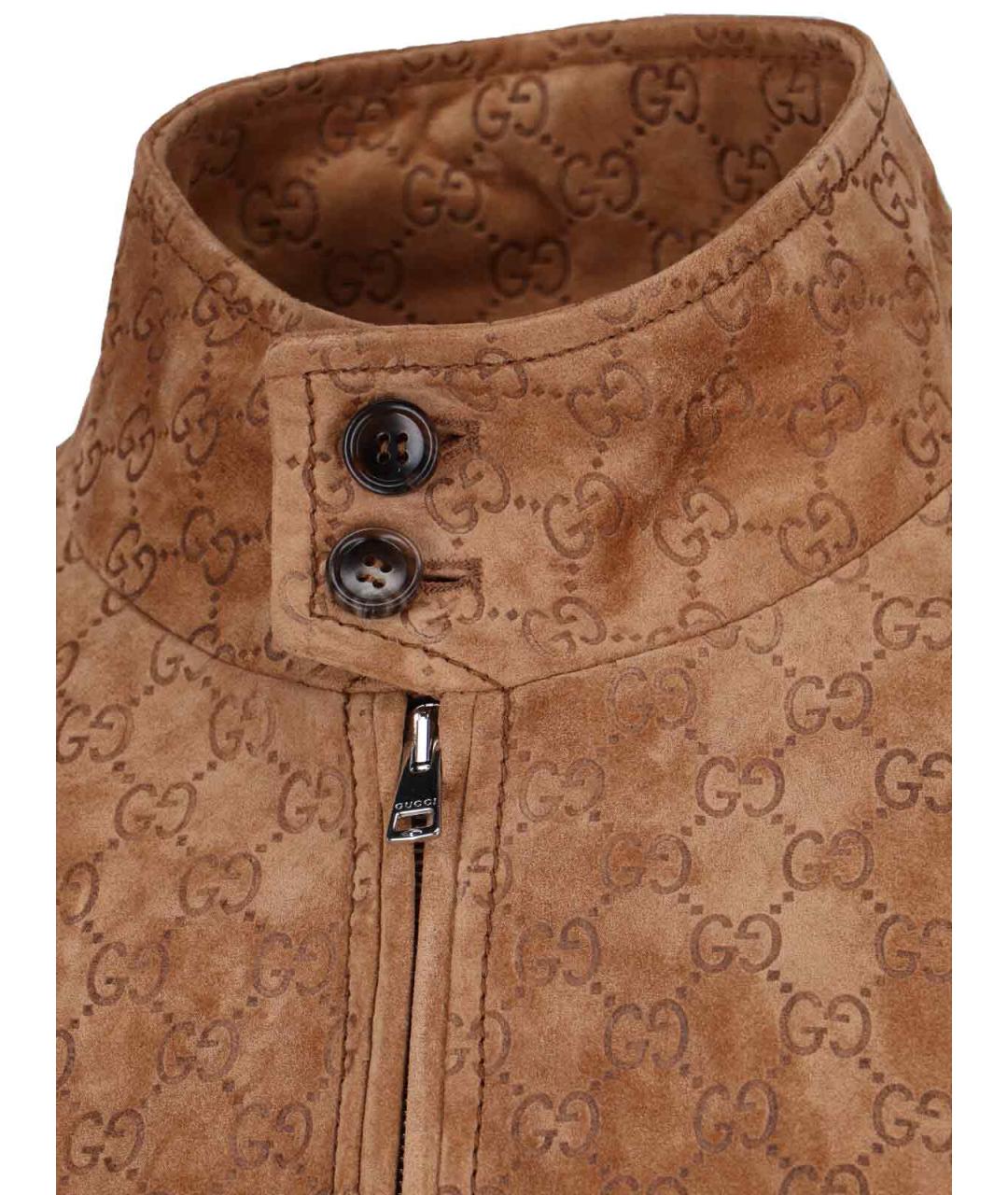 GUCCI Коричневая кожаная куртка, фото 4