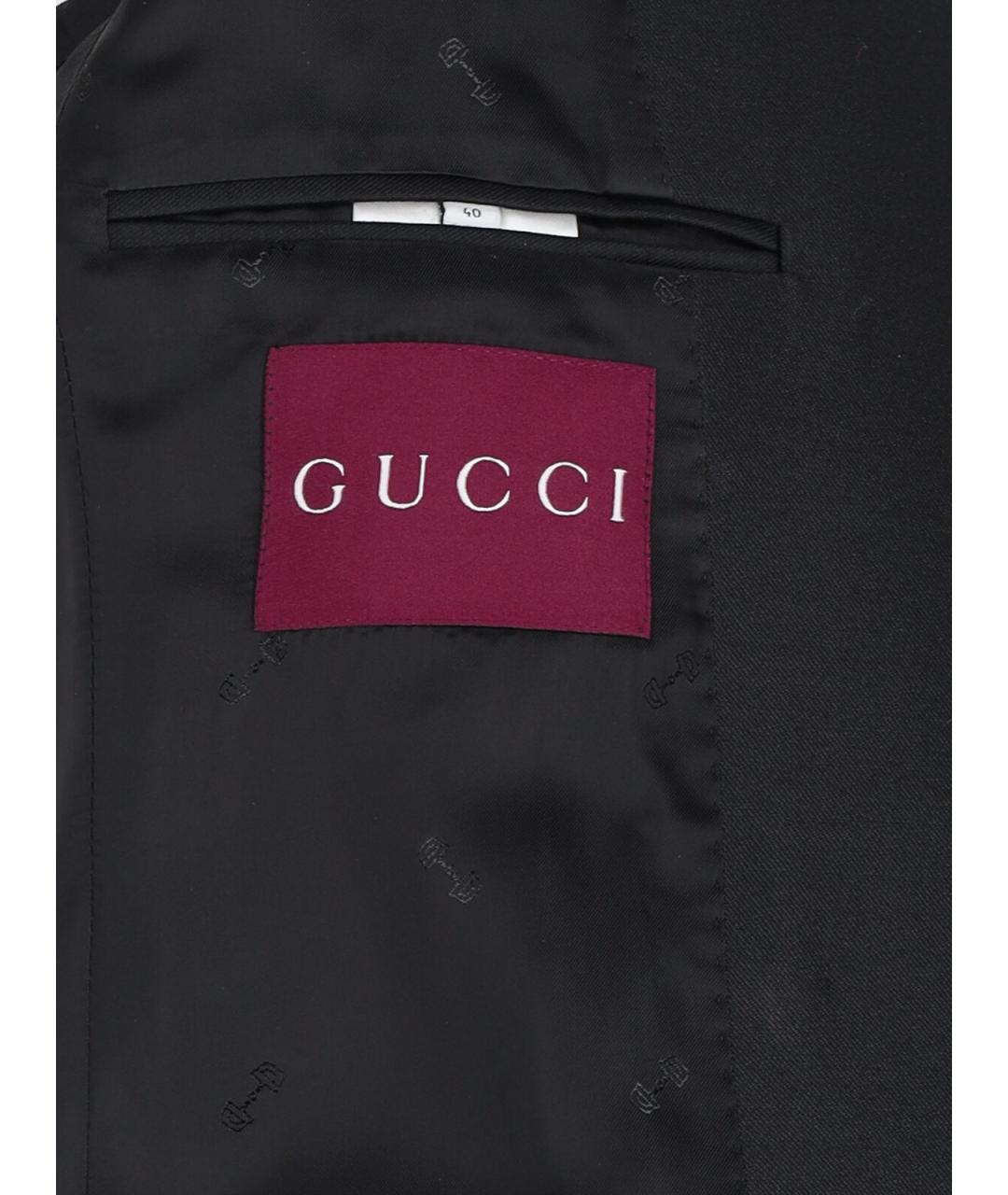 GUCCI Черный шерстяной жакет/пиджак, фото 3