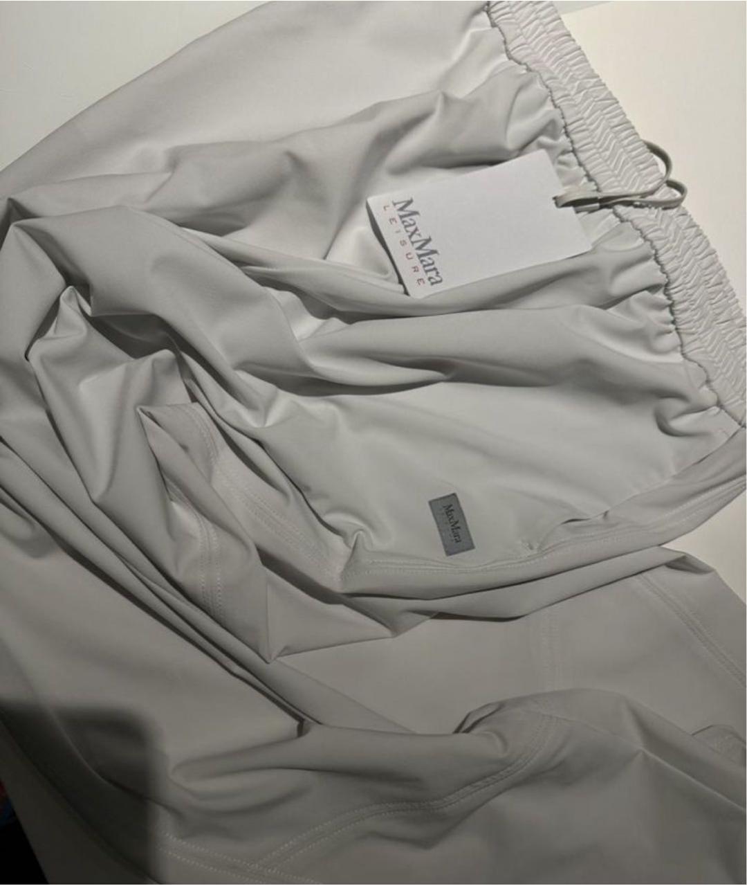MAX MARA Белые хлопковые спортивные брюки и шорты, фото 4