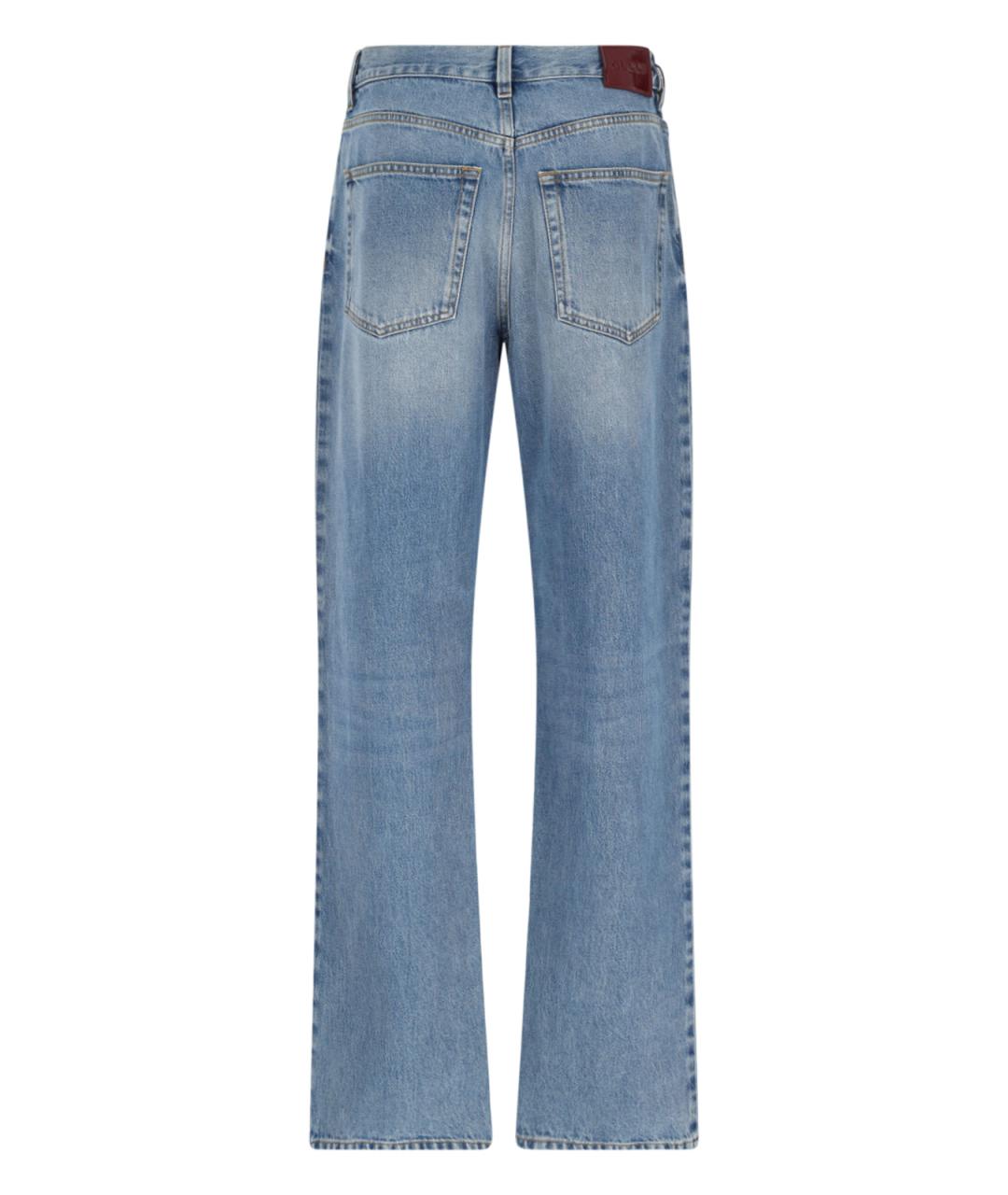 GUCCI Голубые хлопковые прямые джинсы, фото 2