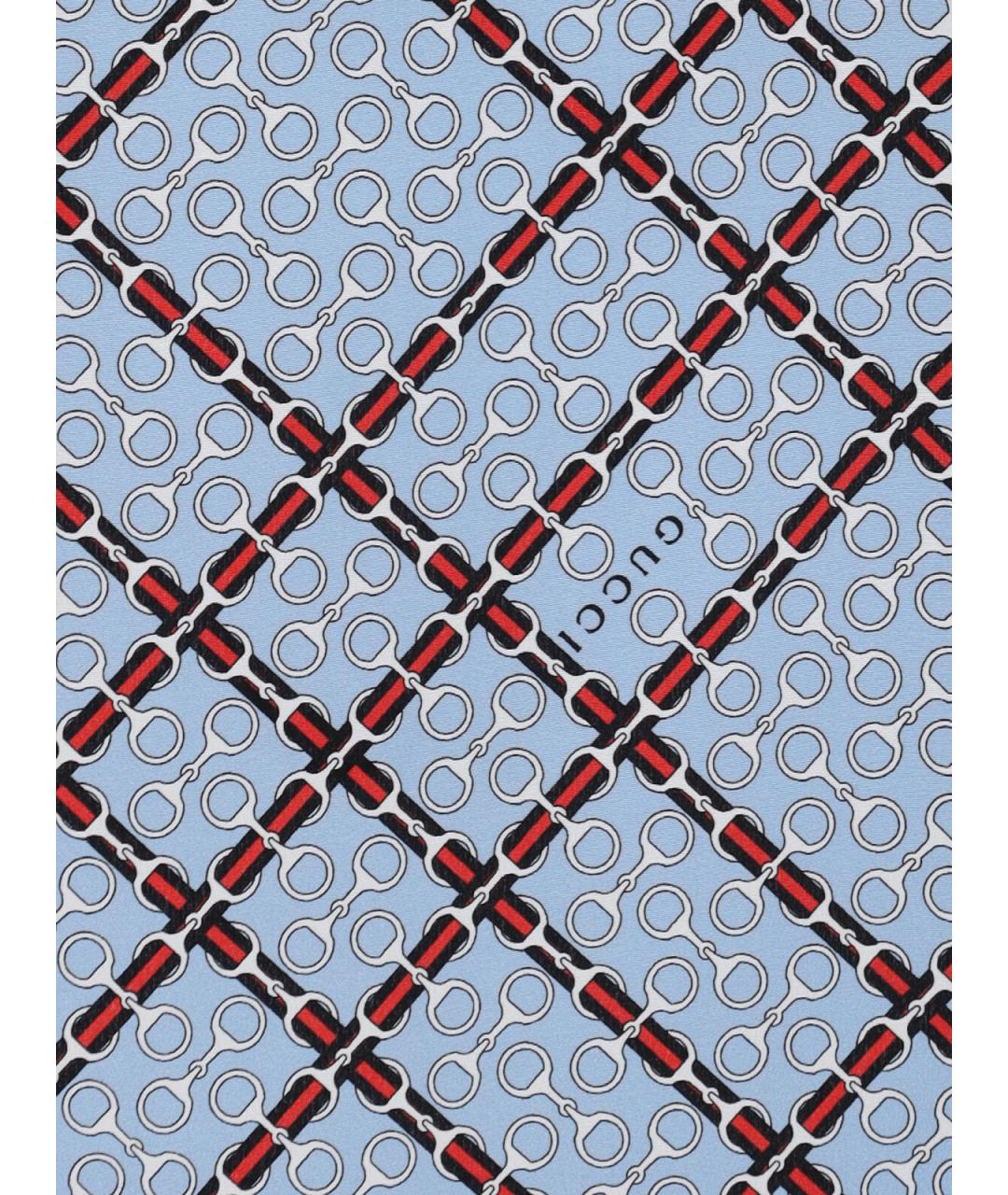 GUCCI Голубая шелковая рубашка, фото 3