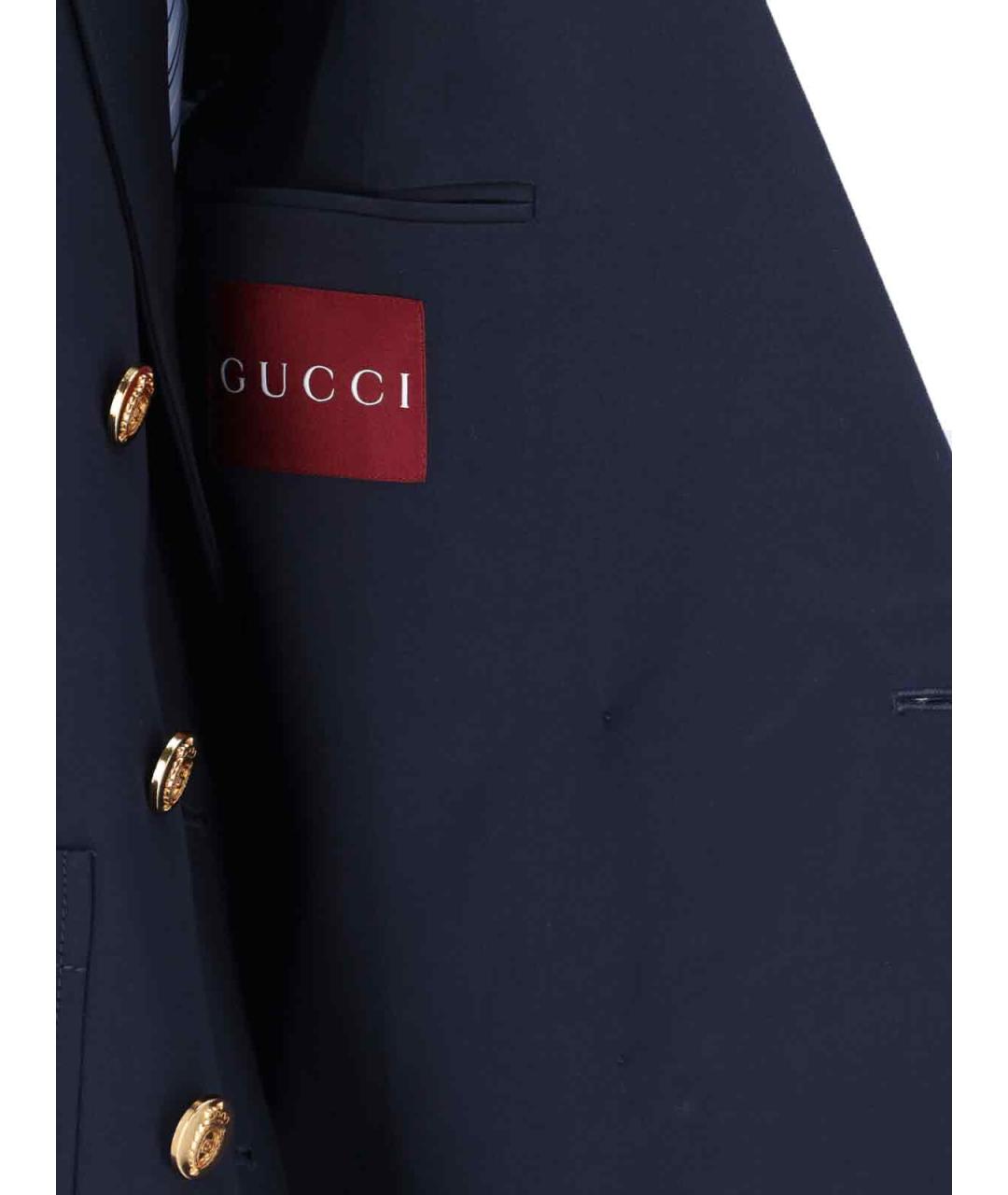 GUCCI Темно-синий хлопковый жакет/пиджак, фото 5