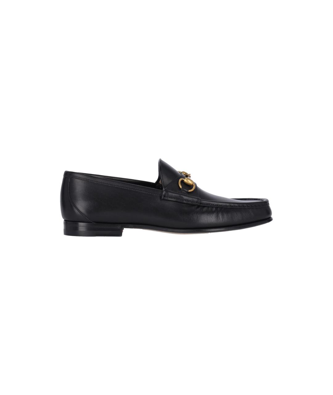 GUCCI Черные кожаные лоферы, фото 1