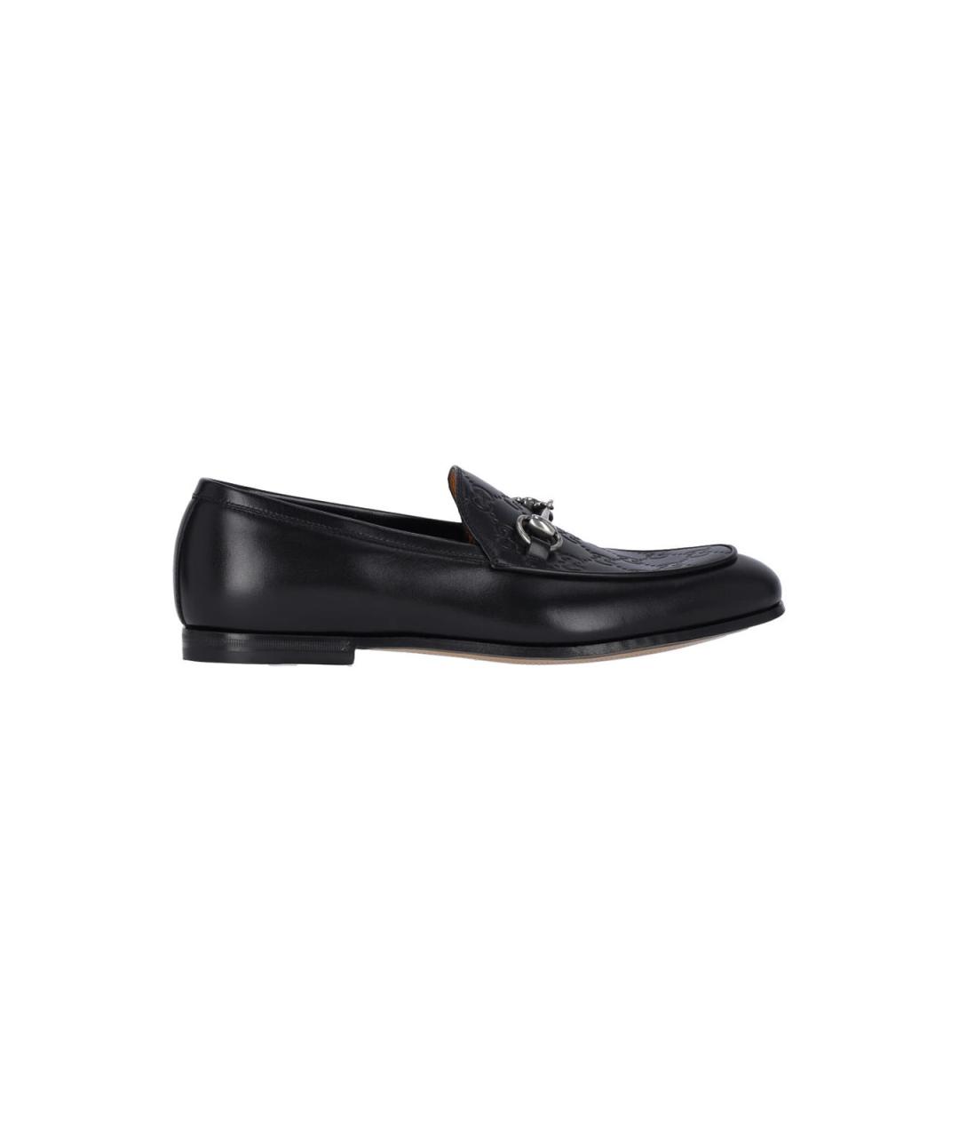 GUCCI Черные кожаные лоферы, фото 1