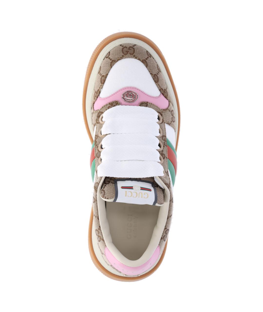 GUCCI Бежевые текстильные кеды, фото 5
