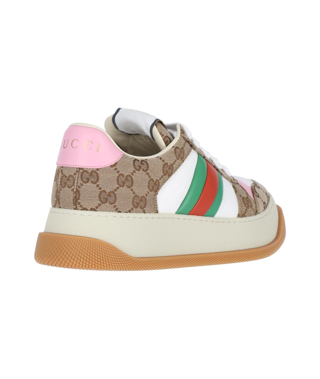 GUCCI Бежевые текстильные кеды, фото 4