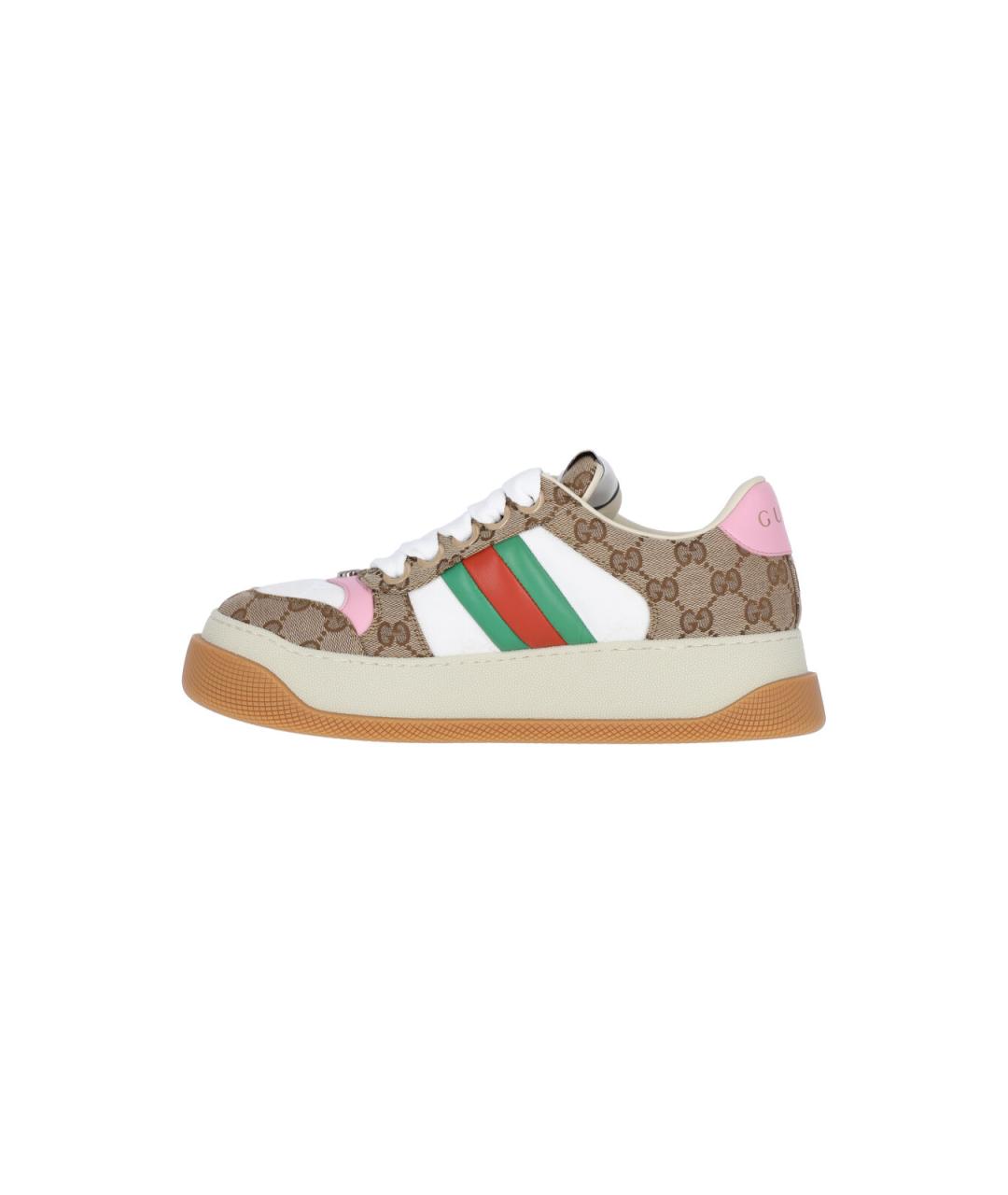 GUCCI Бежевые текстильные кеды, фото 3