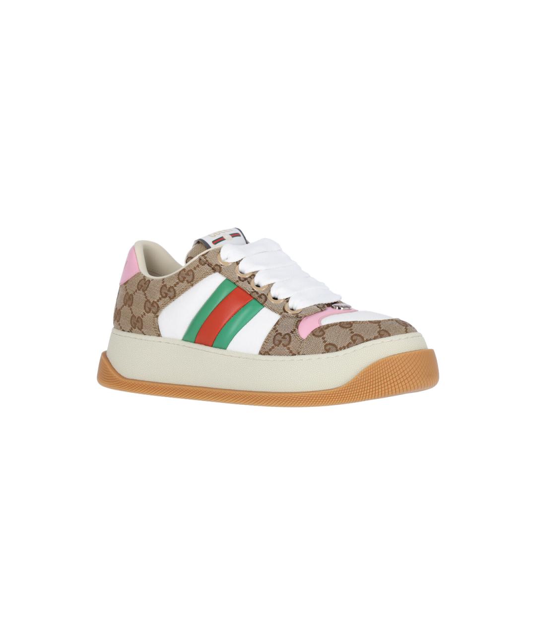 GUCCI Бежевые текстильные кеды, фото 2