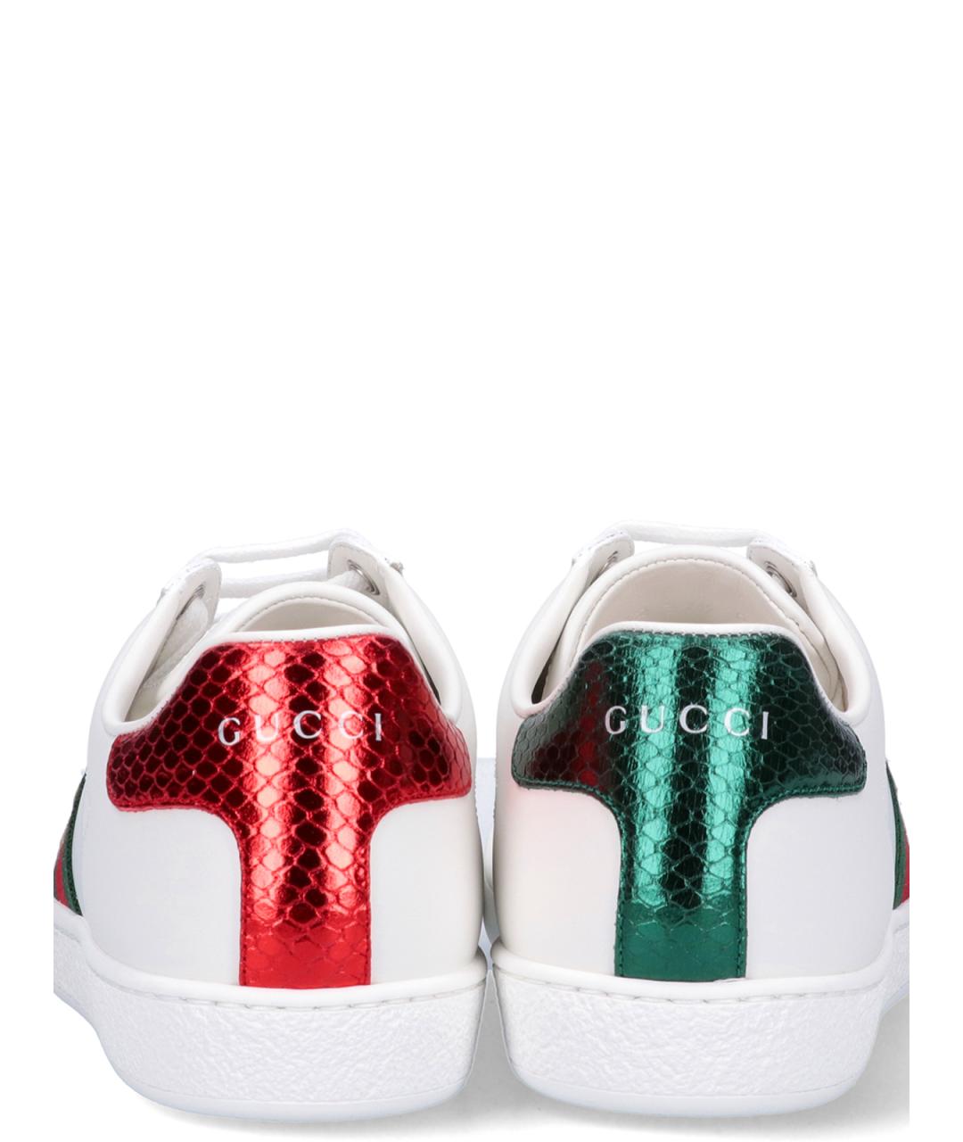 GUCCI Белые кожаные кеды, фото 5