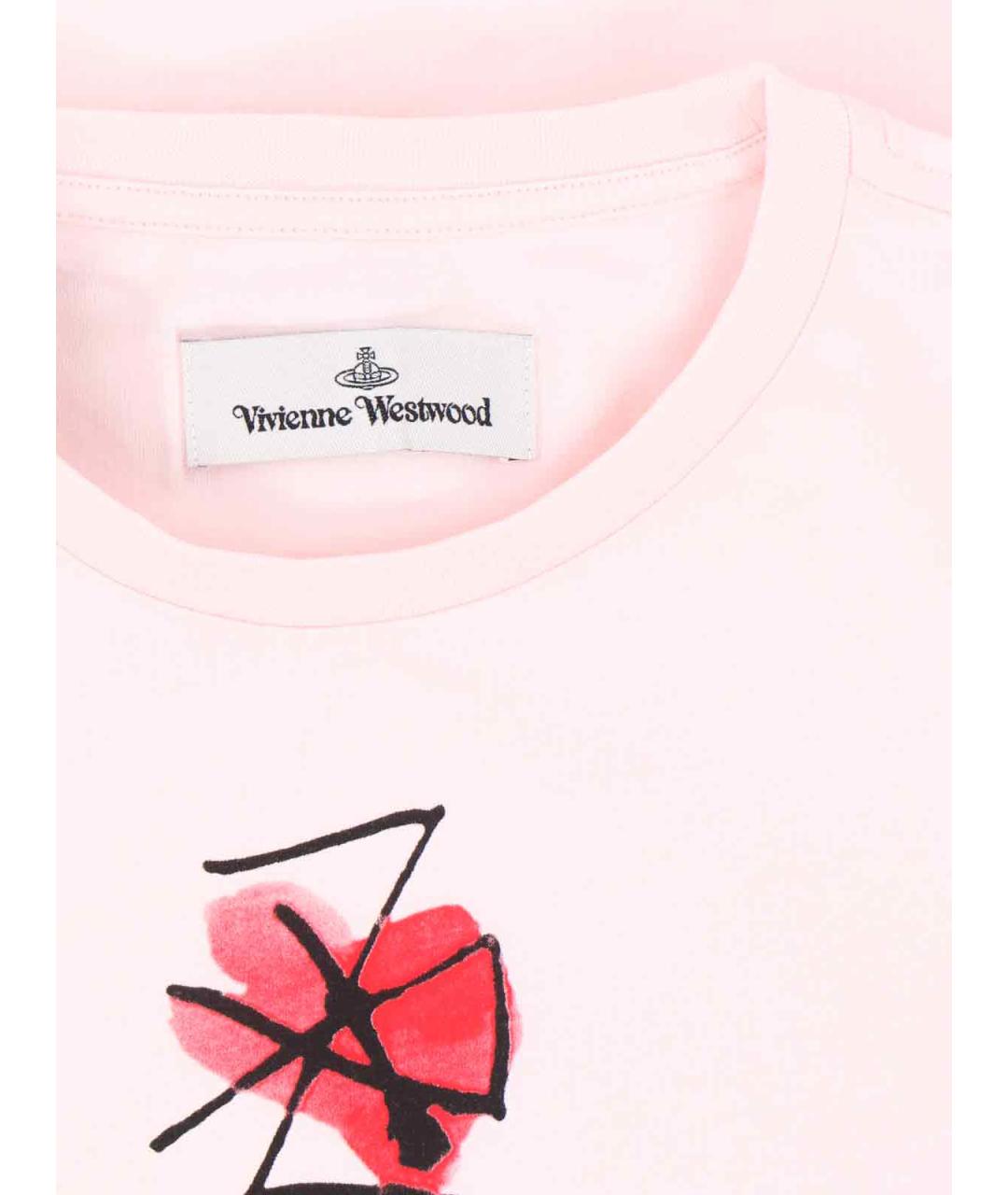 VIVIENNE WESTWOOD Розовая хлопковая футболка, фото 3