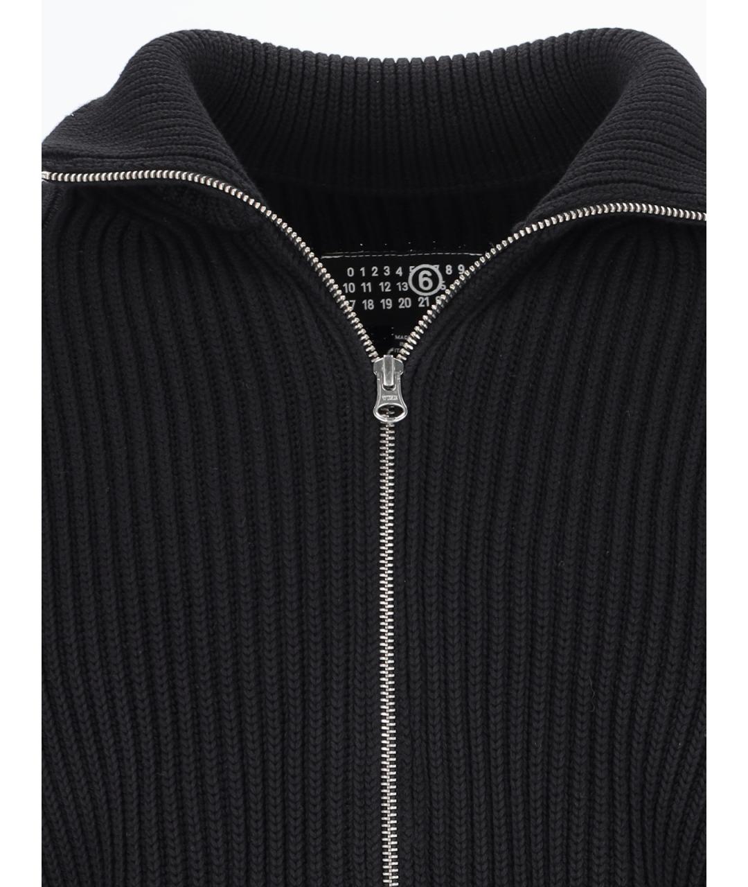 MM6 MAISON MARGIELA Черный хлопковый кардиган, фото 5