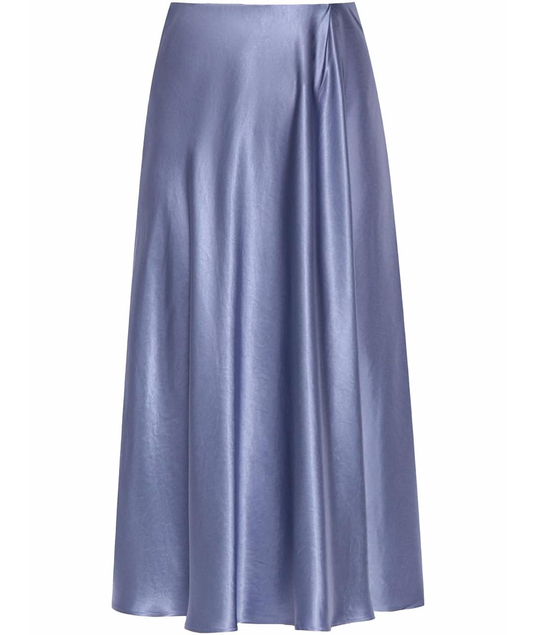 MAX MARA Голубая ацетатная юбка миди, фото 1