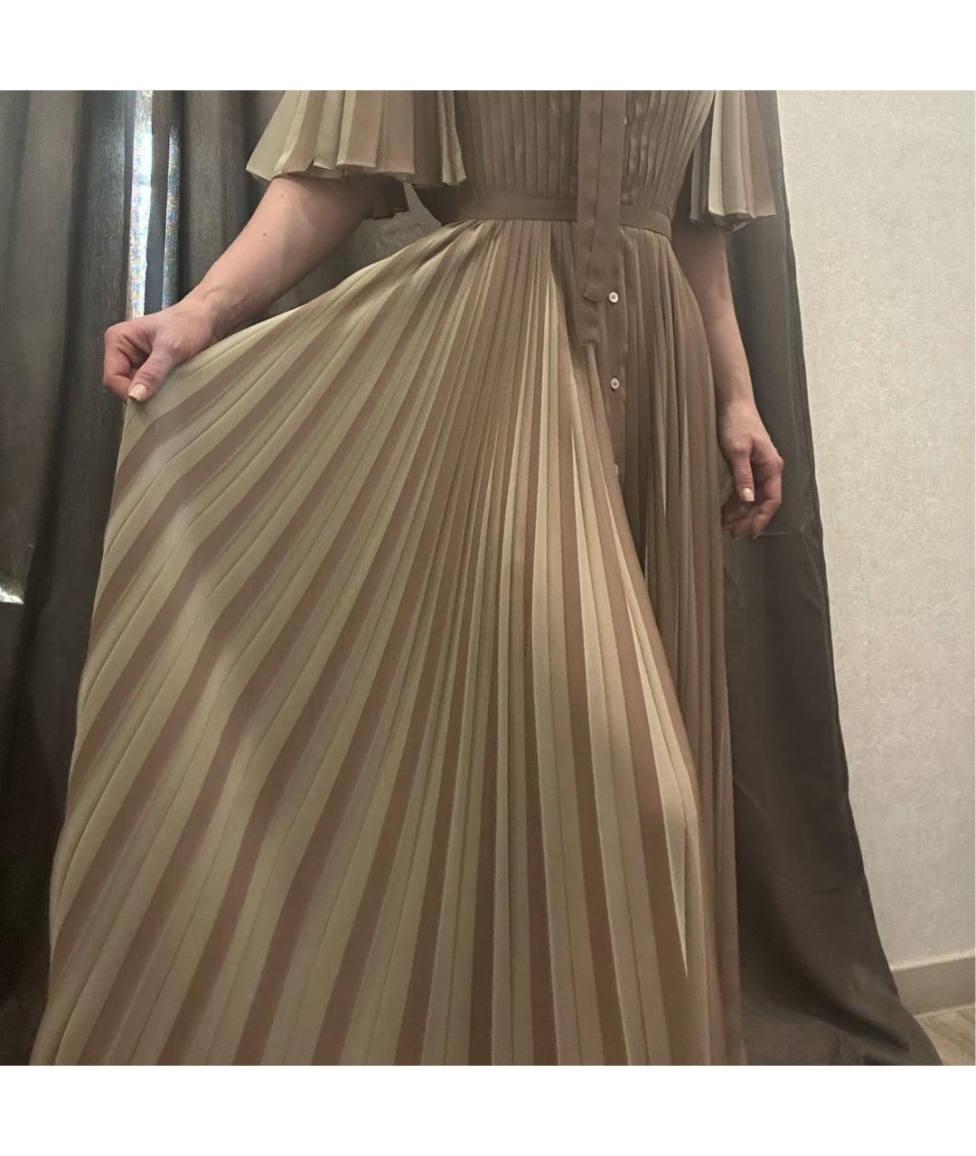 CHRISTIAN DIOR Бежевое полиэстеровое повседневное платье, фото 4
