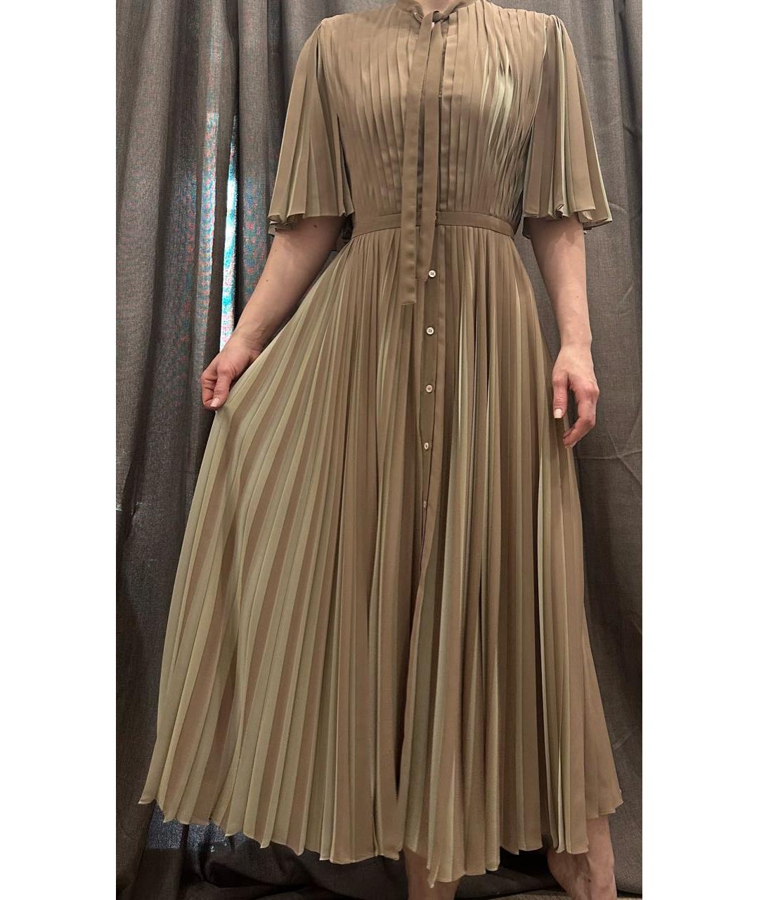 CHRISTIAN DIOR Бежевое полиэстеровое повседневное платье, фото 3