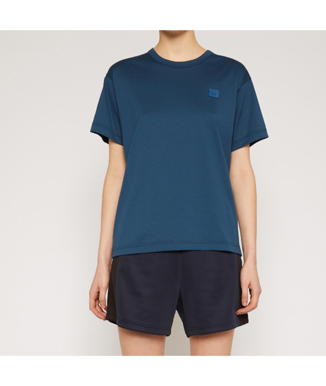 ACNE STUDIOS Синяя хлопковая футболка, фото 3