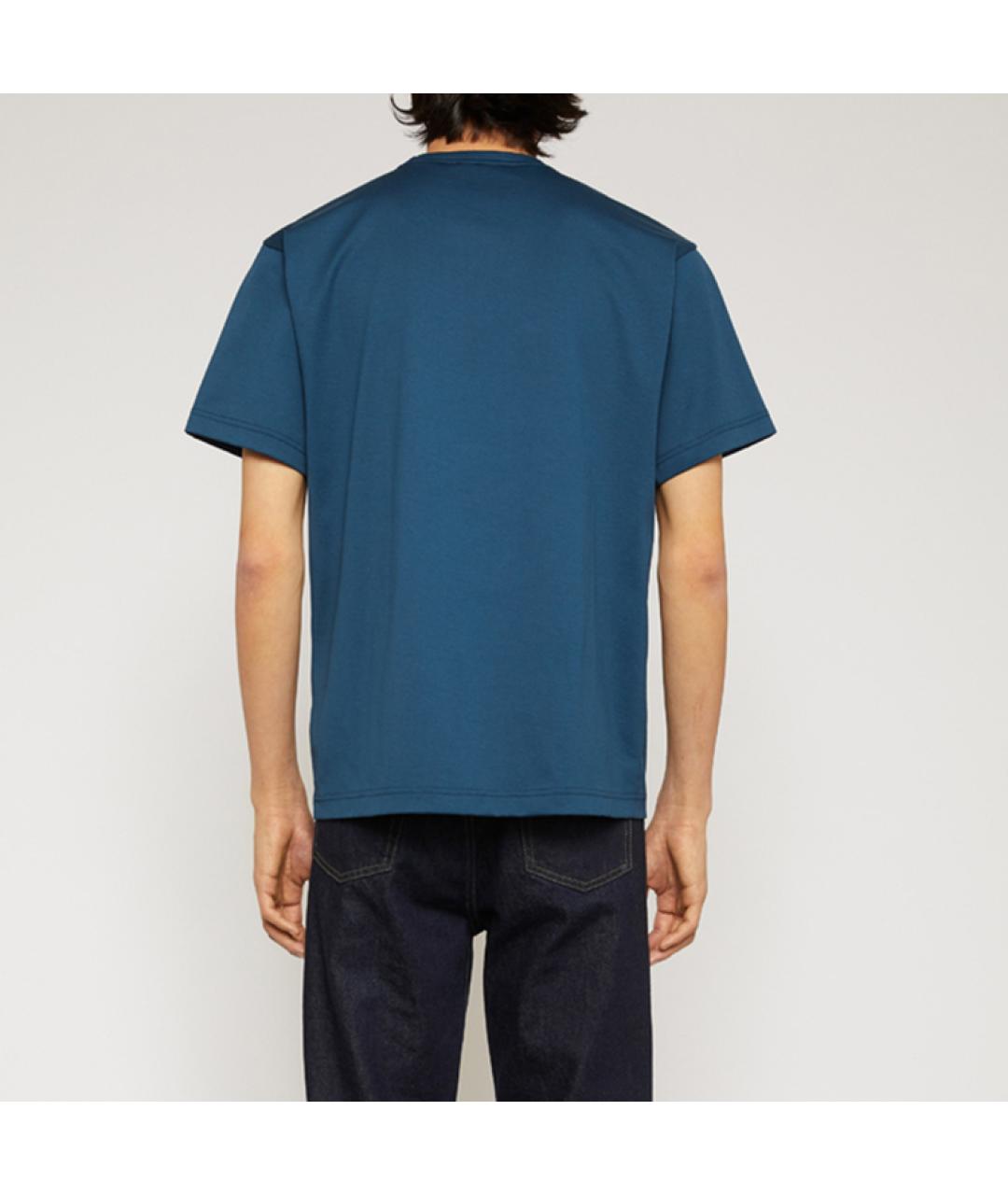 ACNE STUDIOS Синяя хлопковая футболка, фото 5