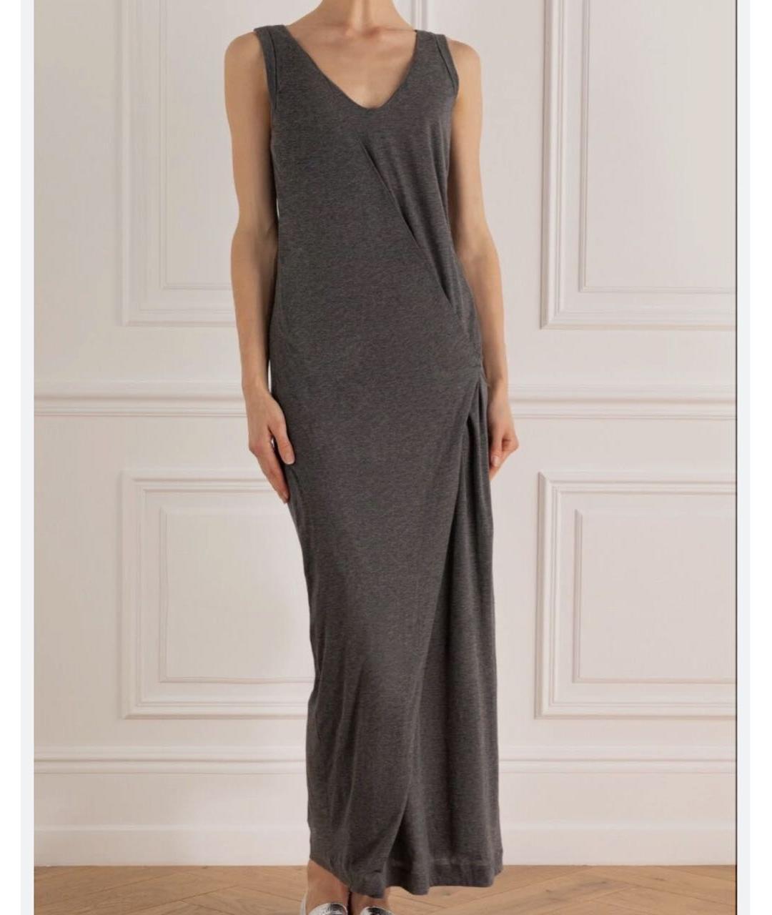 BRUNELLO CUCINELLI Коричневое хлопковое повседневное платье, фото 4