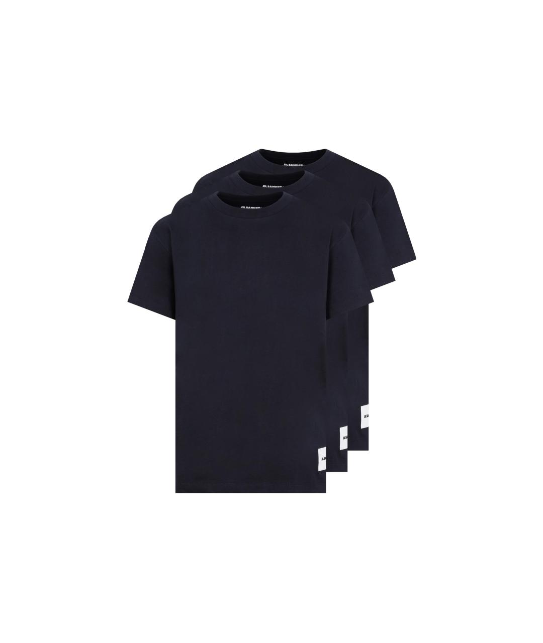 JIL SANDER Темно-синяя хлопковая футболка, фото 1