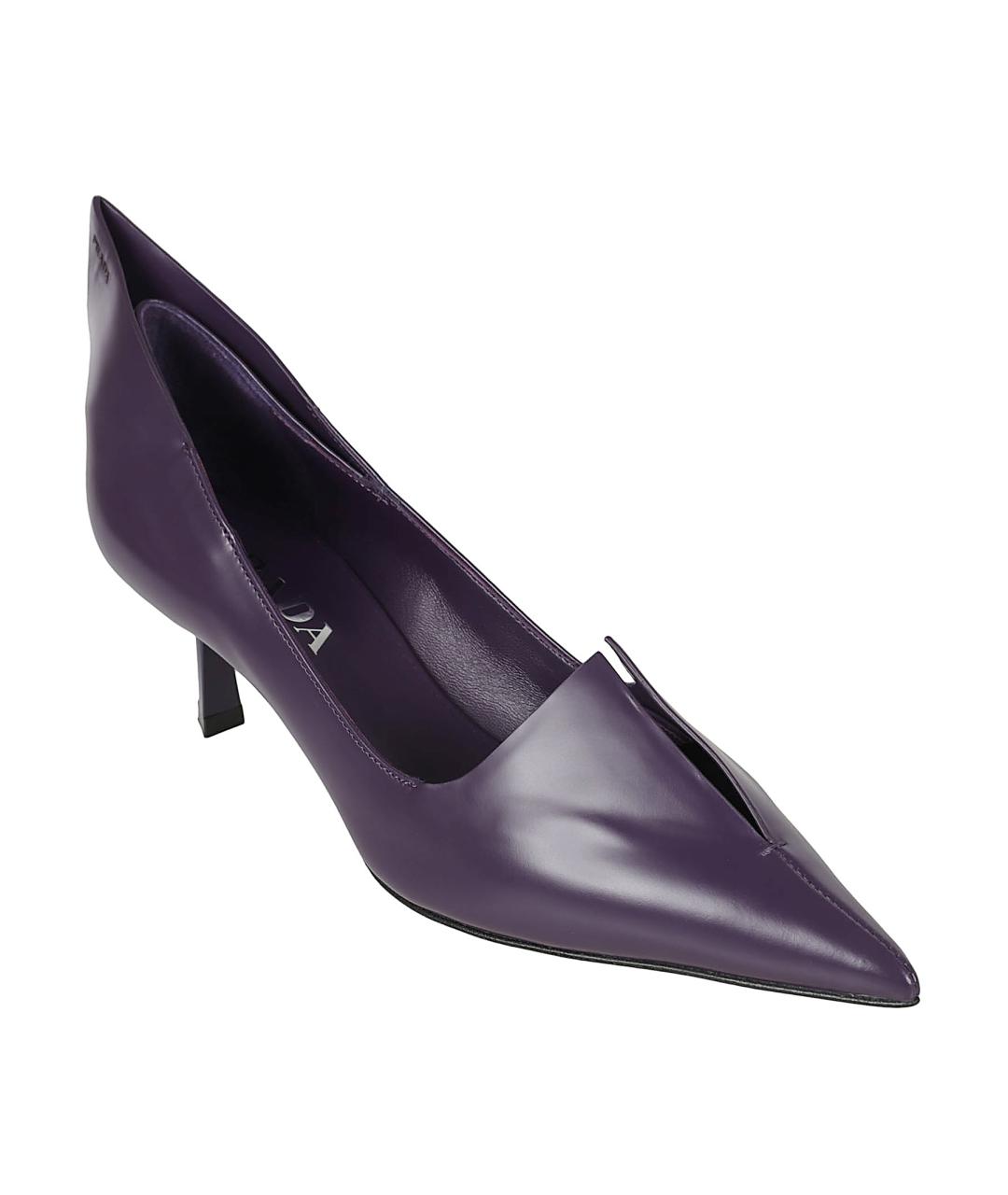 PRADA Фиолетовые кожаные туфли, фото 2