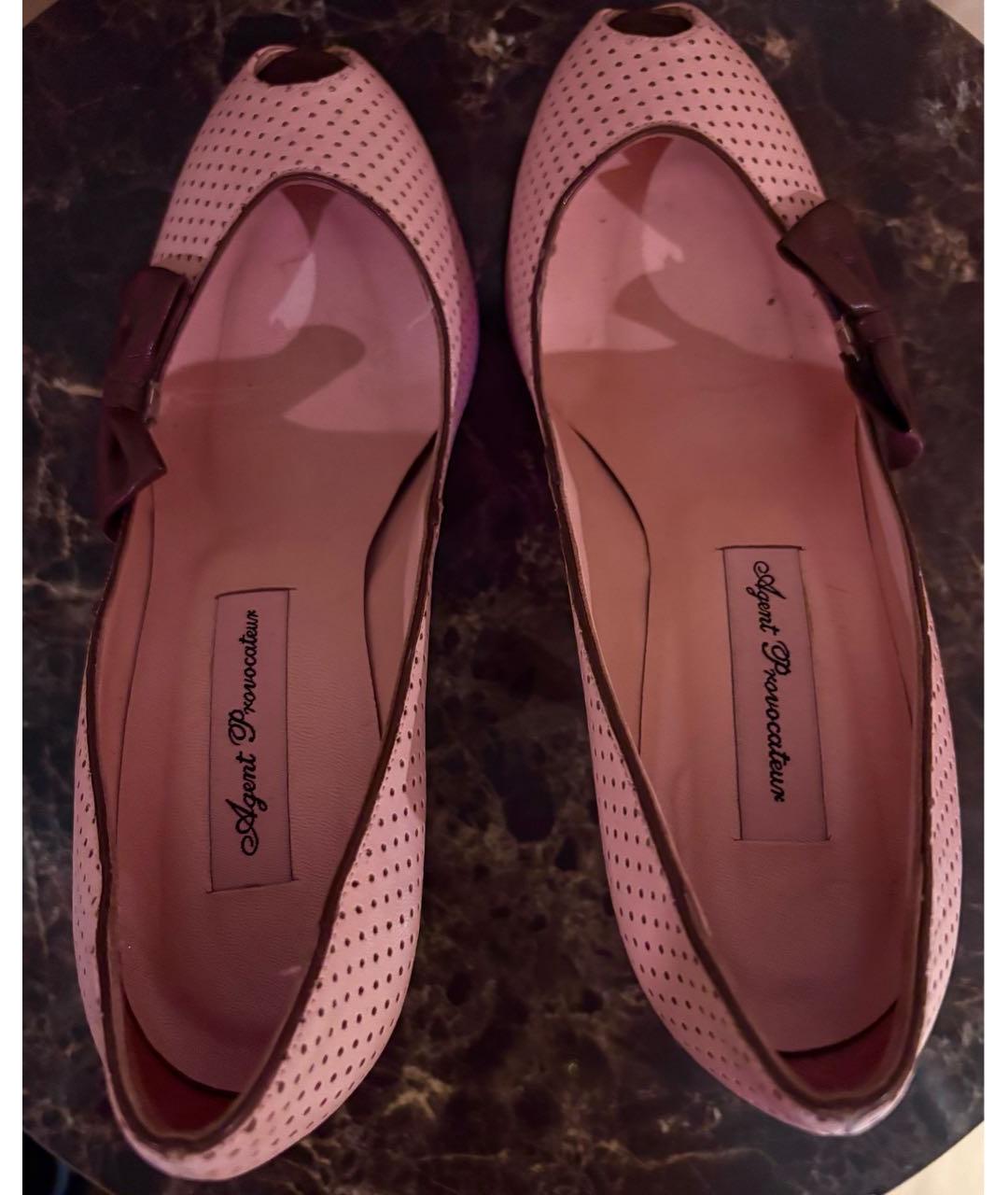 AGENT PROVOCATEUR Розовые кожаные туфли, фото 3