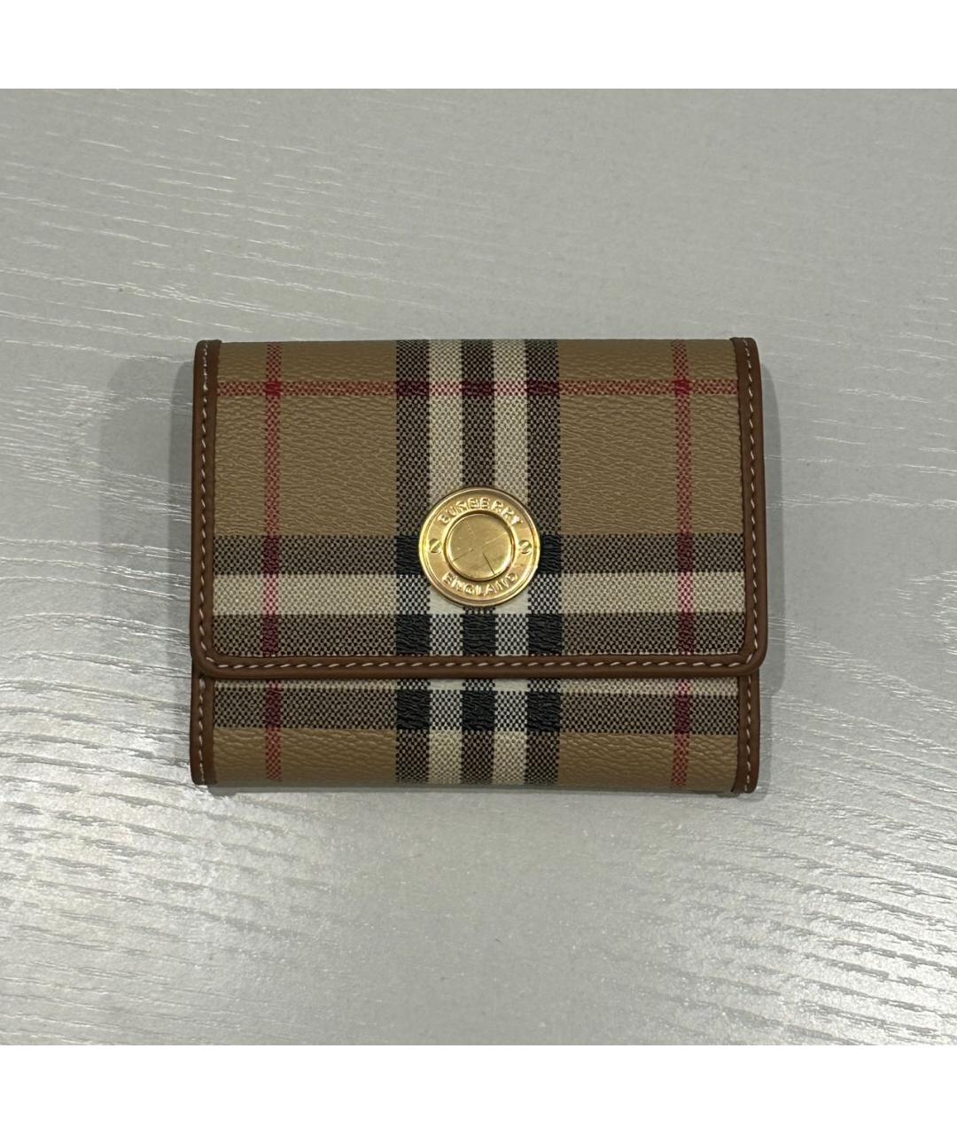 BURBERRY Бежевый кожаный кошелек, фото 8