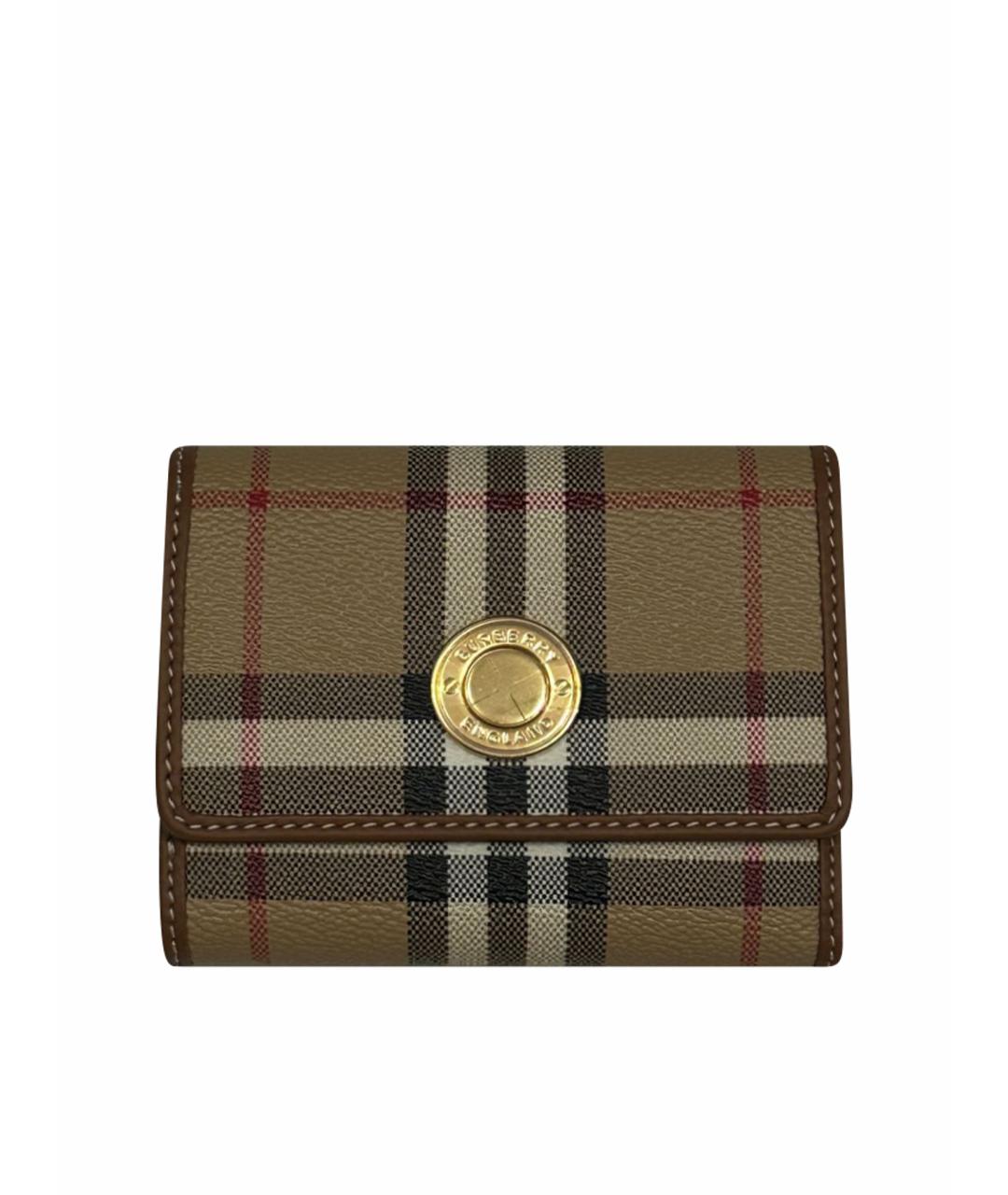 BURBERRY Бежевый кожаный кошелек, фото 1