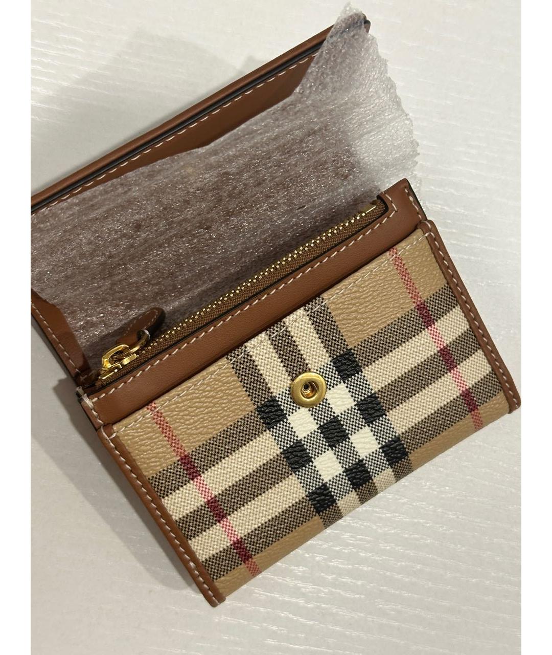 BURBERRY Бежевый кожаный кошелек, фото 5