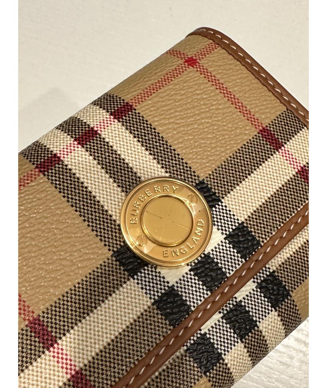 BURBERRY Бежевый кожаный кошелек, фото 2