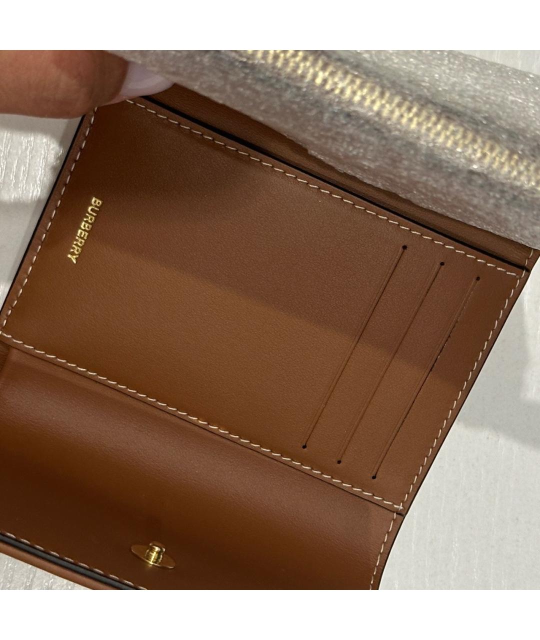 BURBERRY Бежевый кожаный кошелек, фото 6