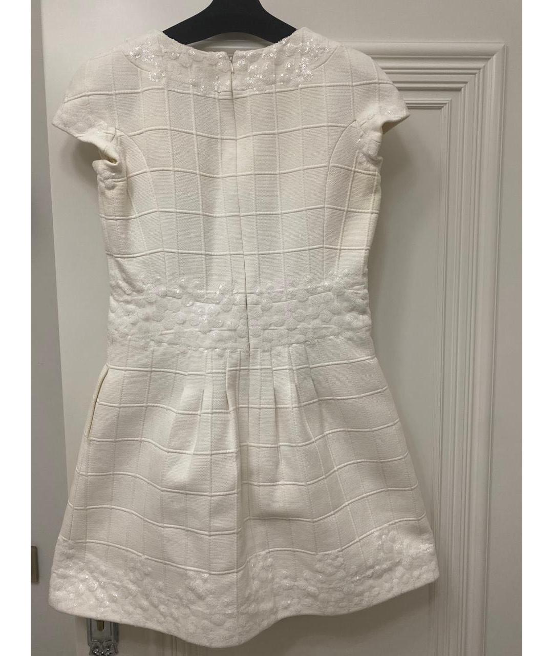 CHANEL Белое хлопковое коктейльное платье, фото 2