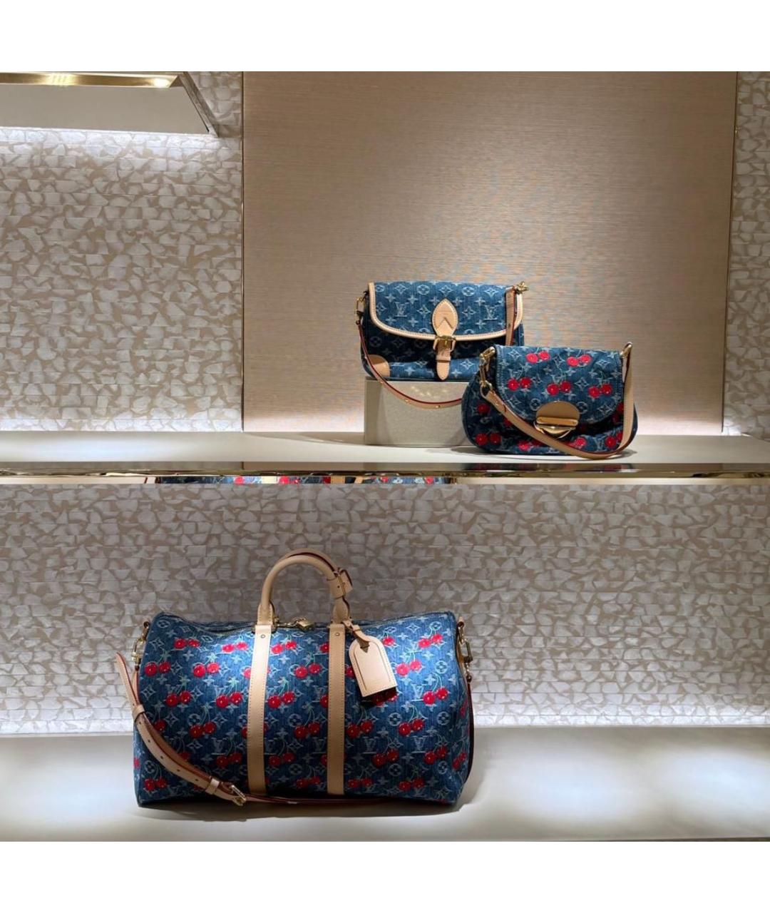 LOUIS VUITTON Голубая тканевая дорожная/спортивная сумка, фото 5