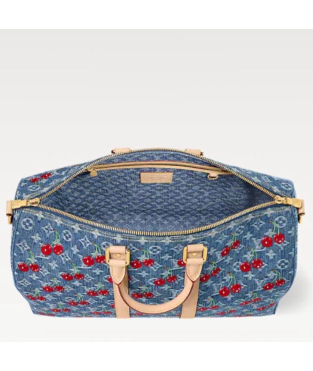 LOUIS VUITTON Голубая тканевая дорожная/спортивная сумка, фото 3