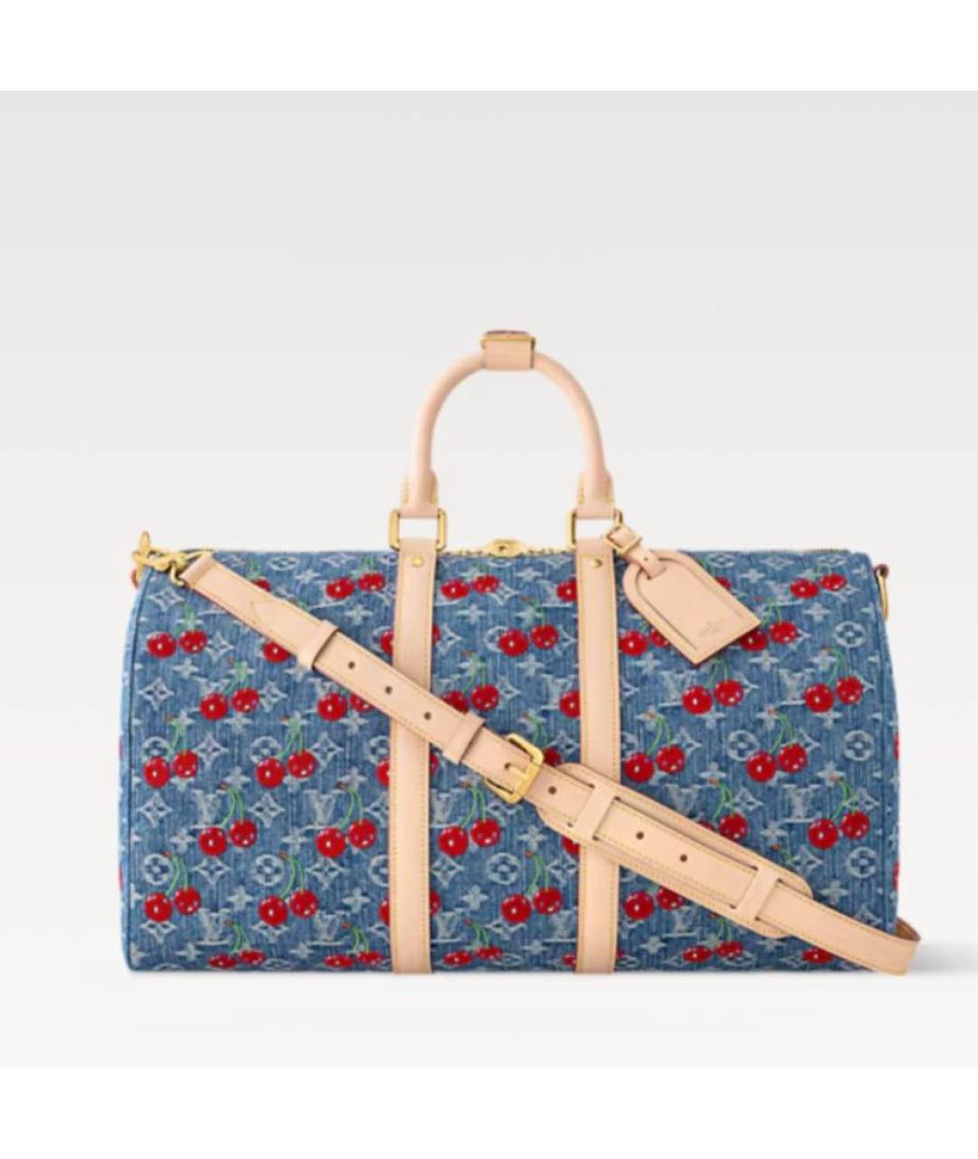 LOUIS VUITTON Голубая тканевая дорожная/спортивная сумка, фото 6